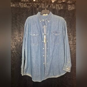 Women's Classic Blue Denim Button-Down Shirt